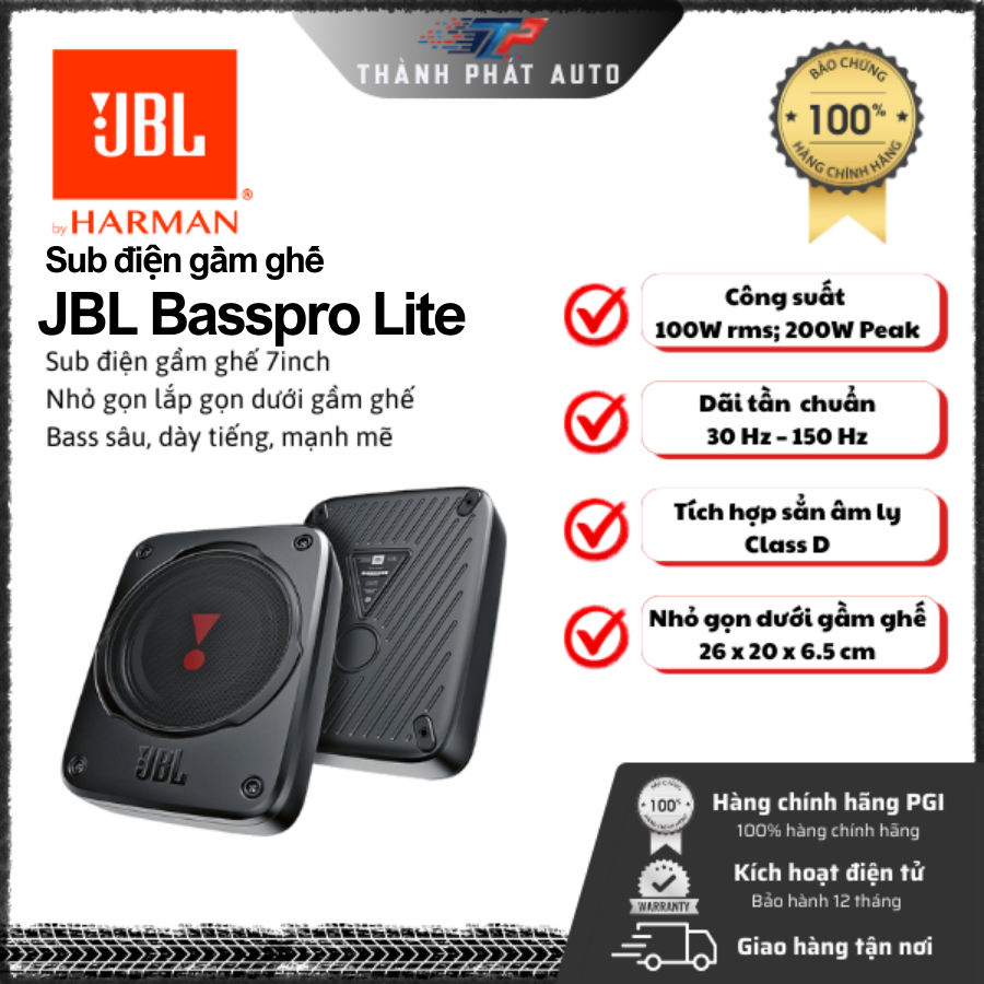 JBL Sub JBL LITE | Sub điện ô tô | Subwoofer | Sub điện JBL Basspro Lite 7inch 100W rms 200W Peak 30