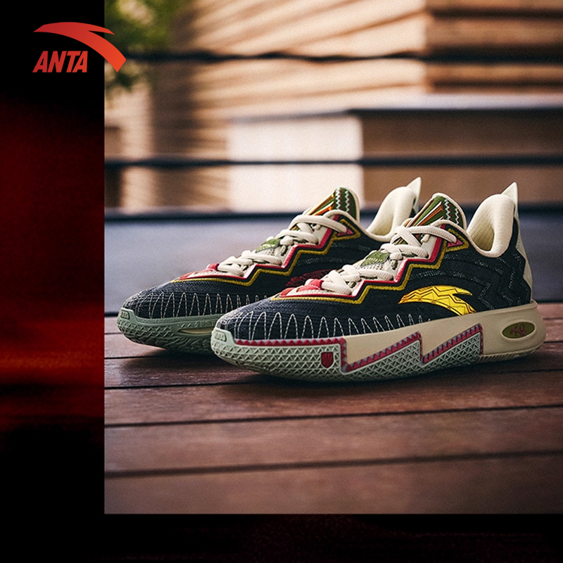 Anta Giày bóng rổ thể thao chuyên nghiệp KAI2 Kyrie 2nd Generation Durable Black Basketball 1126A111