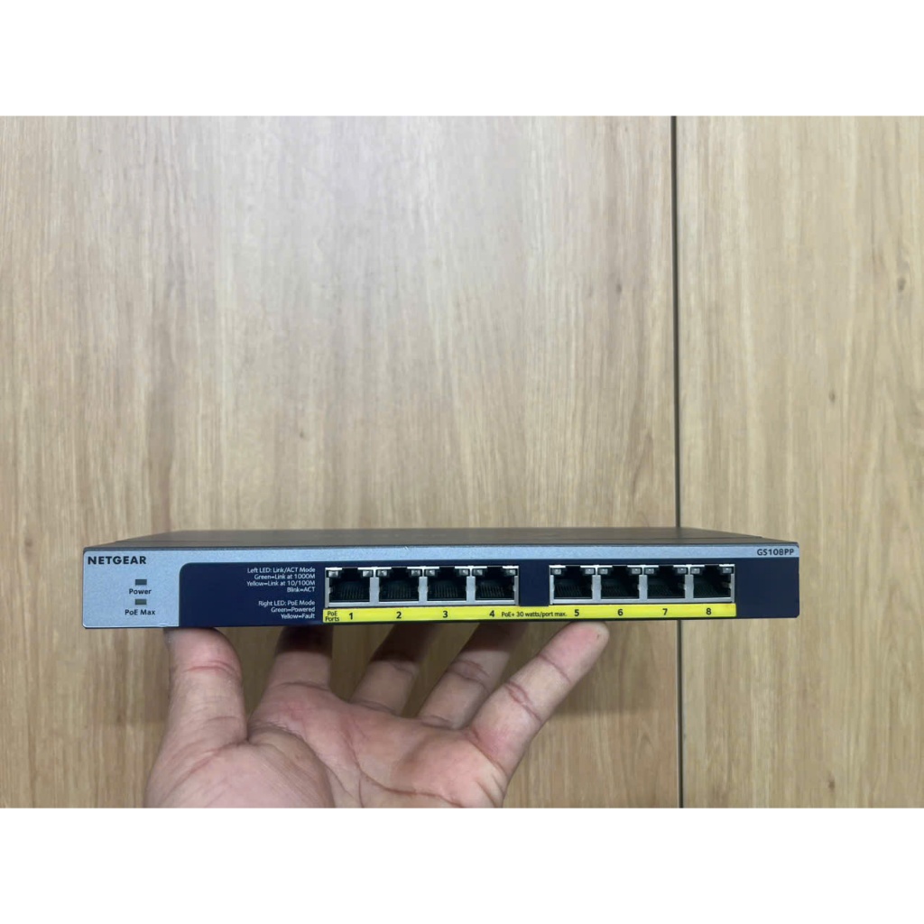 Switch POE 123W AF/AT NETGEAR GS108PP Switch 8 ports. Bộ Chia Mạng Lan, poe Chuẩn AT