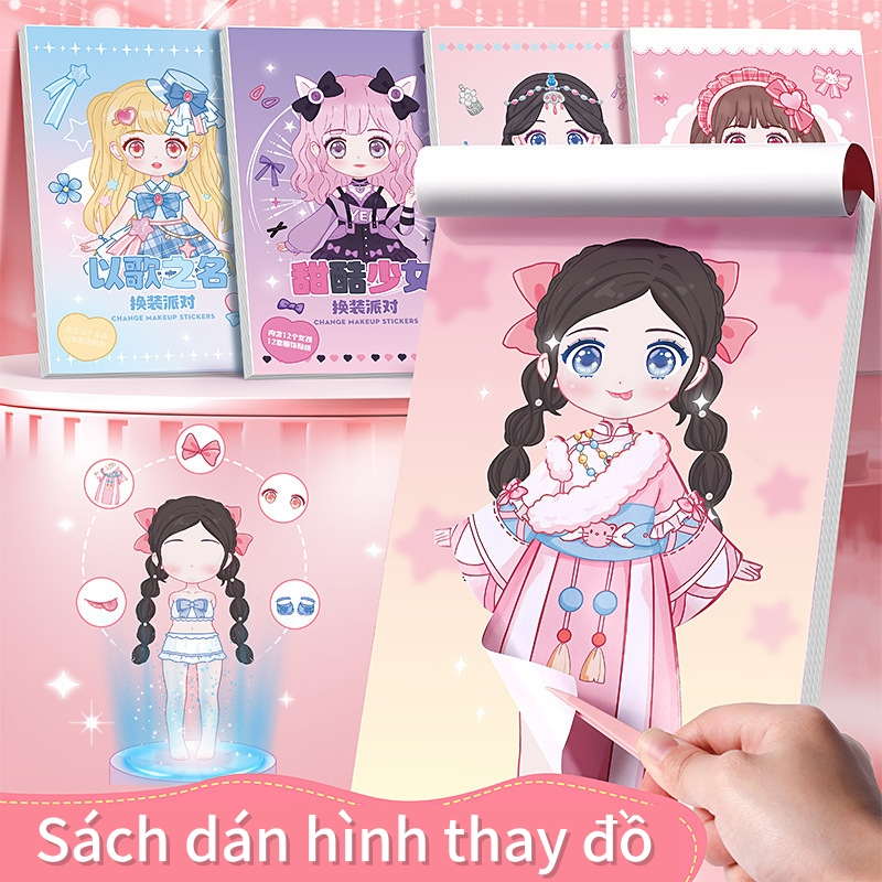 Bộ 10 Decal Công Chúa Lolita Thẩm Mỹ Cho Sách, Vở Ghi Chép