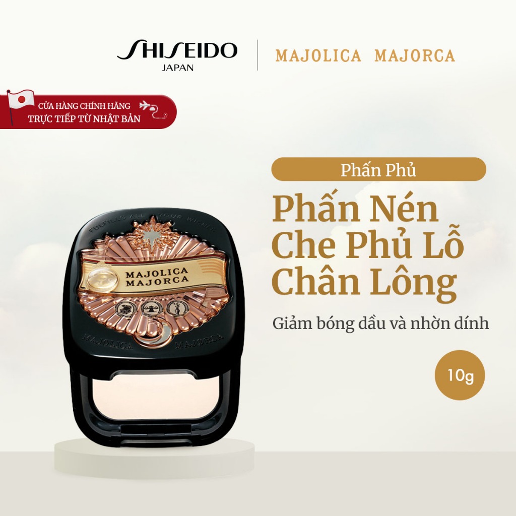 MAJOLICA MAJORCA Phấn Nén Che Phủ Lỗ Chân Lông Thường [Bởi SHISEIDO JAPAN Group Store] 10g