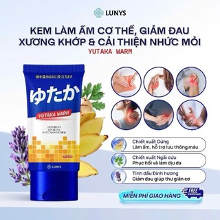 Kem làm ấm cơ thể Yutaka Warm của Lunys, giúp giảm đau nhức xương khớp và cải thiện nhức mỏi