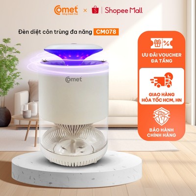 [HT HCM/HN] Đèn LED Bắt Muỗi COMET CM078 3W – 8 Led Ánh Sáng Tím Thu Hút Muỗi, Quạt Hút Tự Động, Vận Hành Êm, Dễ Vệ Sinh