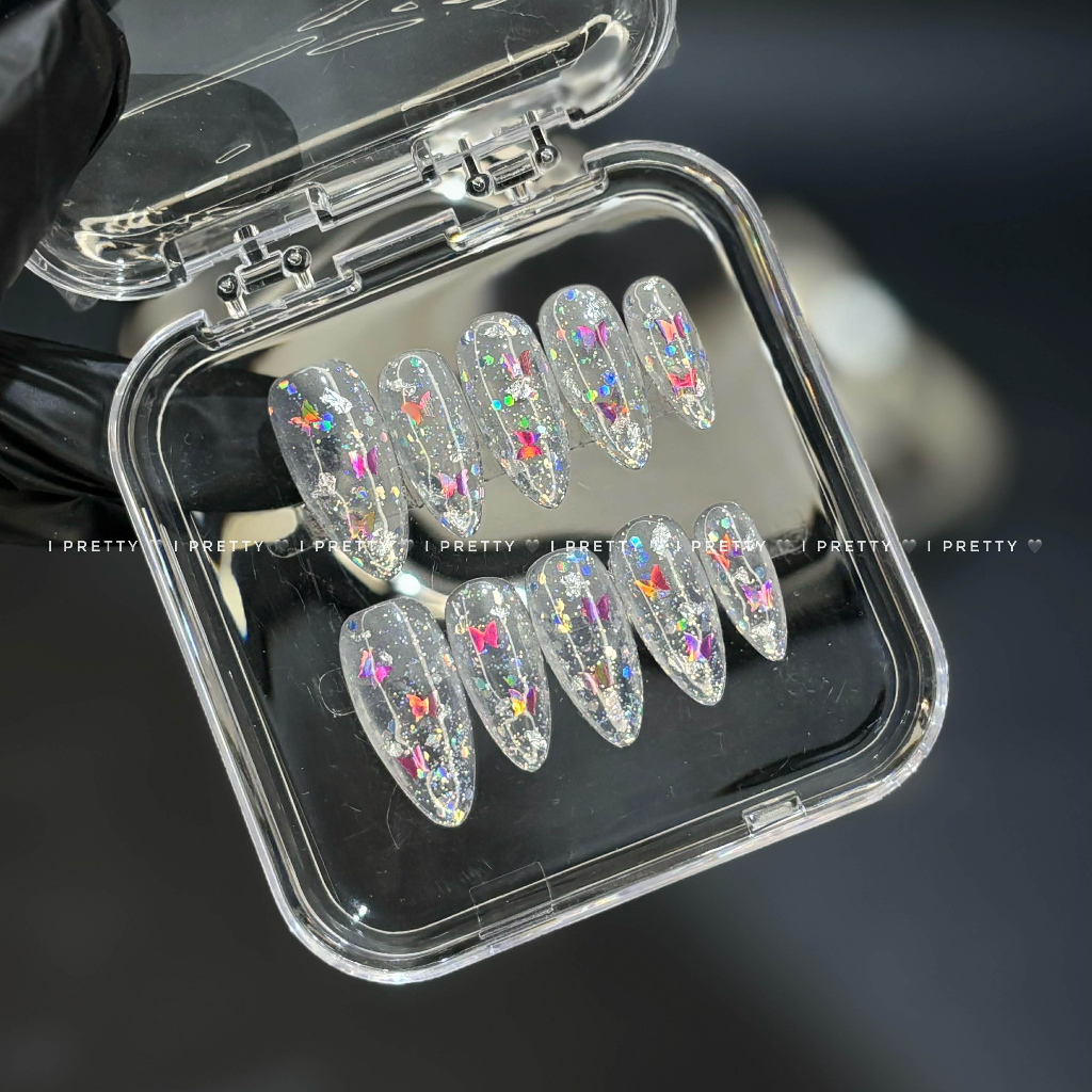 [H25] Nailbox thiết kế - Bling butterfly - Độ bóng cao