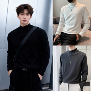 Áo Giữ Nhiệt Trắng Đen Nam Lót Nỉ Co Giãn 4 Chiều Áo Nỉ Unisex 2 Lớp Giữ Nhiệt Cổ Cao 3 Phân MIAA