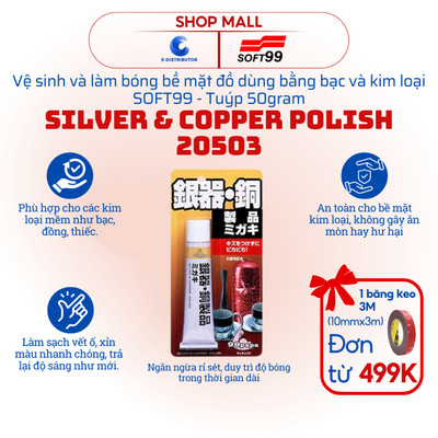 [HỎA TỐC] Vệ sinh và làm bóng đồ dùng bằng bạc, kim loại SOFT99 Silver & Copper Polish 20503 - 50g