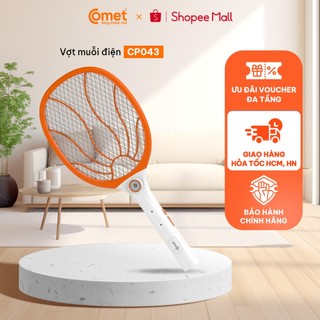 Vợt bắt muỗi comet cp043 chống giật, an toàn, 3 lớp lưới điện chống gỉ bắt muỗi hiệu quả, màu cam