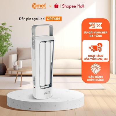 [HT HCM/HN] Đèn Pin Cầm Tay 2in1 Comet CRT456 2W/4W, Đèn Pin & Đèn Sạc, Móc Treo, Gọn Nhẹ, Dễ Mang Theo, BH 6T