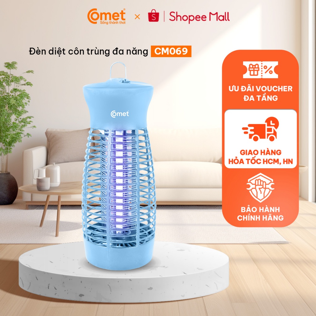 [Hỏa Tốc HCM/HN] Đèn Bắt Muỗi Côn Trùng COMET CM069 6W Đa Năng, Thiết Kế Gọn, Hiệu Quả, An Toàn