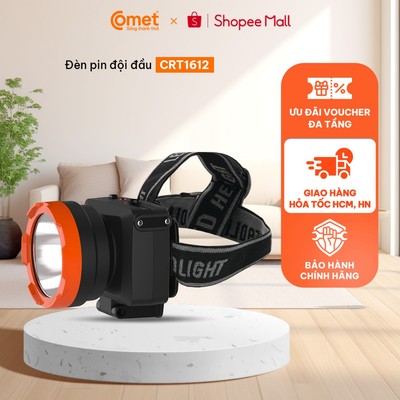 [HT HCM/HN] Đèn Pin Sạc Led Đội Đầu Comet CRT1612 3W, AS Trắng, Pin 900mAh, Nhỏ Gọn, Tiện Lợi, Chiếu sáng Mạnh, BH 6T