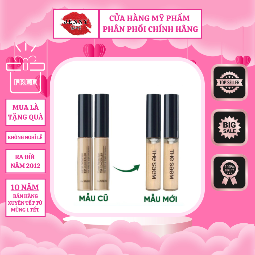 Che Khuyết Điểm THE SAEM Cover Perfection Tip Concealer Spf 28 Pa++