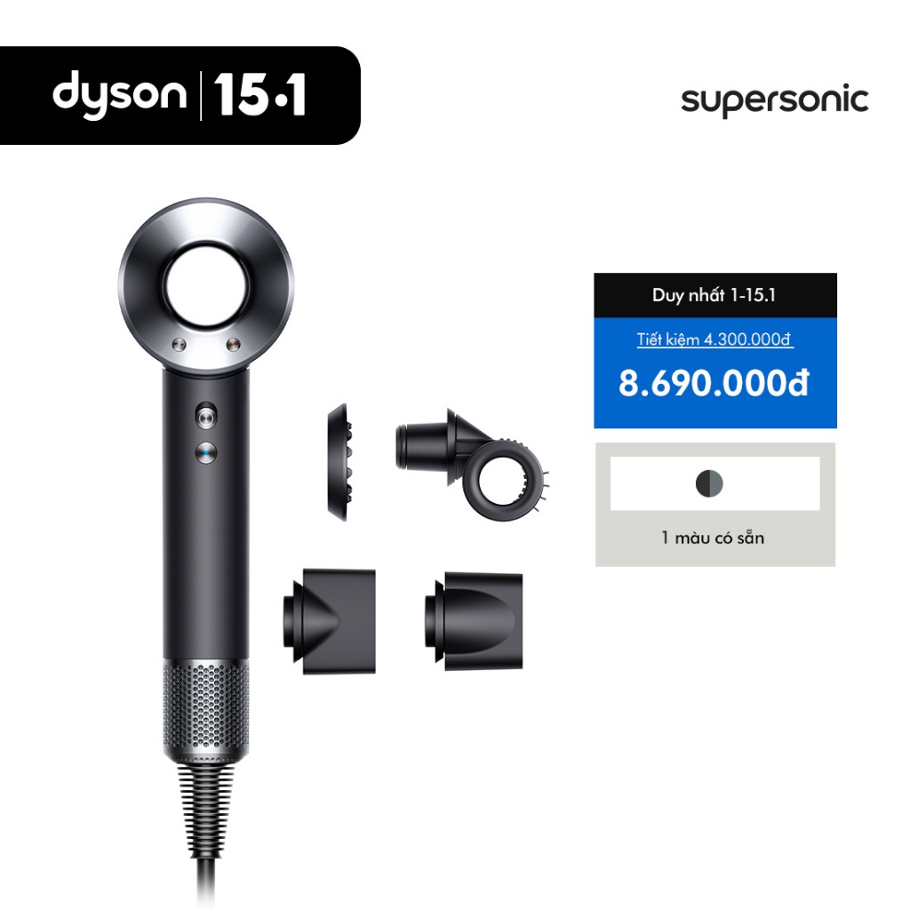 [1-15.1 SIÊU SALE TẾT] Máy sấy tóc Dyson Supersonic ™ HD15