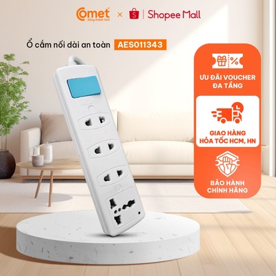 [Hỏa tốc HCM/HN] Ổ CẮM công suất lớn AC AES011343 4000W dây 3m dùng cho bếp điện/bình đun, bảo hành 12T