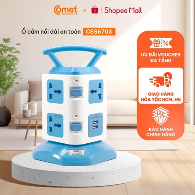 [KHO HCM, HN] Ổ cắm điện đa năng 2500W hình tháp COMET - CES6703