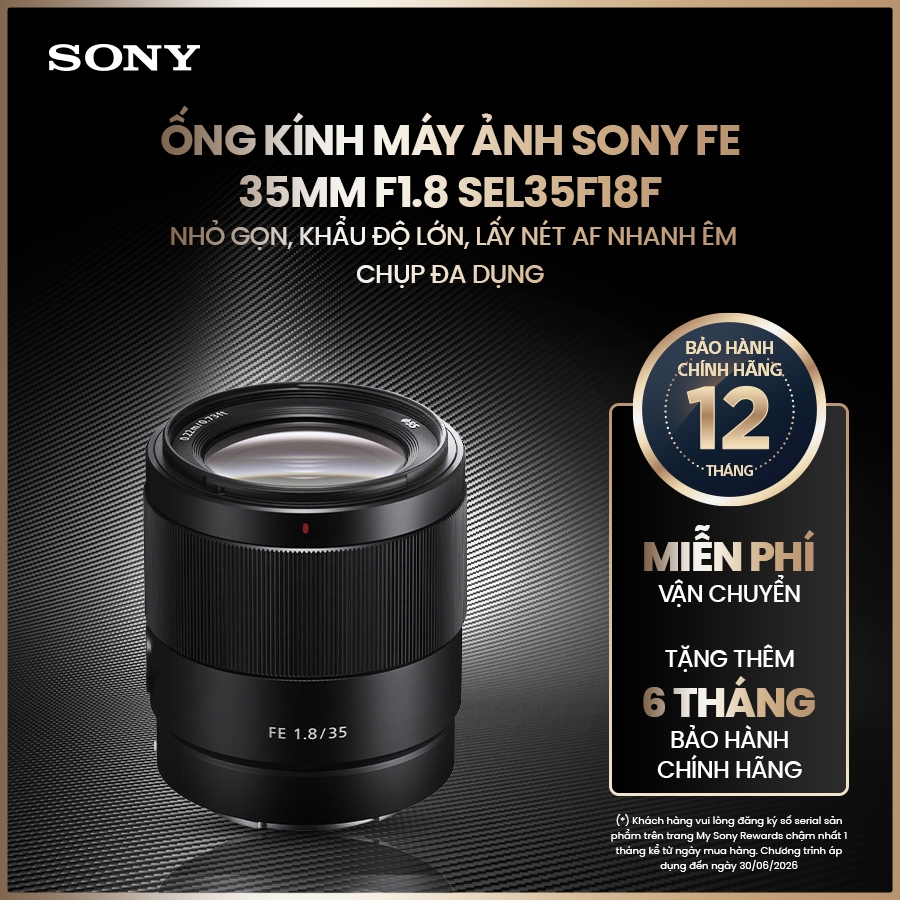 Ống kính máy ảnh Sony FE 35mm F1.8 SEL35F18F nhỏ gọn, khẩu độ lớn, lấy nét AF nhanh êm, chụp đa dụng