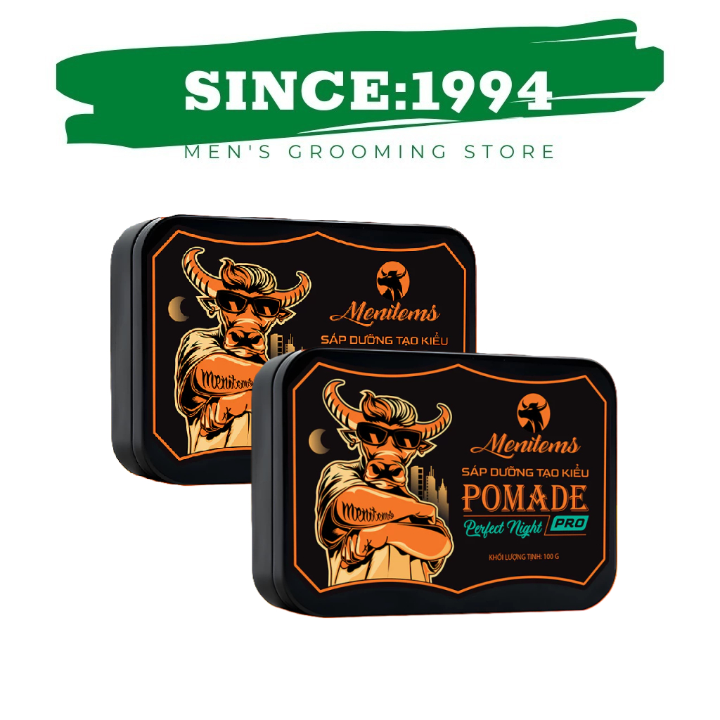 Sáp Vuốt Tóc Nam Menitems Perfect Night Styling Pomade phiên bản mới bóng nhẹ - Chính hãng