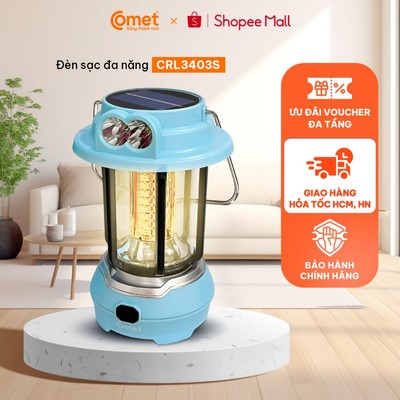 [HT HCM/HN] Đèn Sạc LED Tích Điện COMET CRL3403S 9W Sạc Solar, Cắm trại, Đèn pin, Đèn sạc, Đèn SOS