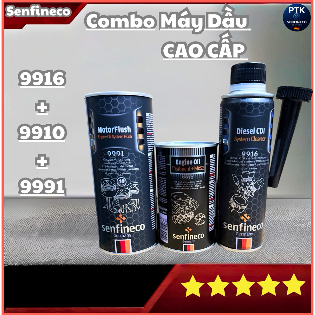 Combo Bảo Dưỡng Ô Tô Máy Dầu [Cao Cấp] Senfineco Mã: 9916-9910-9991 Germany.