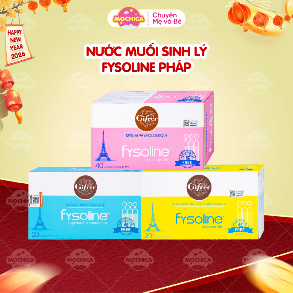 Nước muối sinh lý Fysoline Pháp - Vệ sinh mắt, mũi, miệng _Mochica