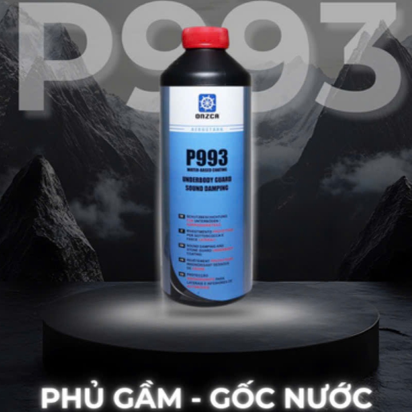 Sơn Phủ Gầm Ô Tô Gốc Nước Onzca P993 Chống Gỉ Sét Chai 1 Lít Màu Đen