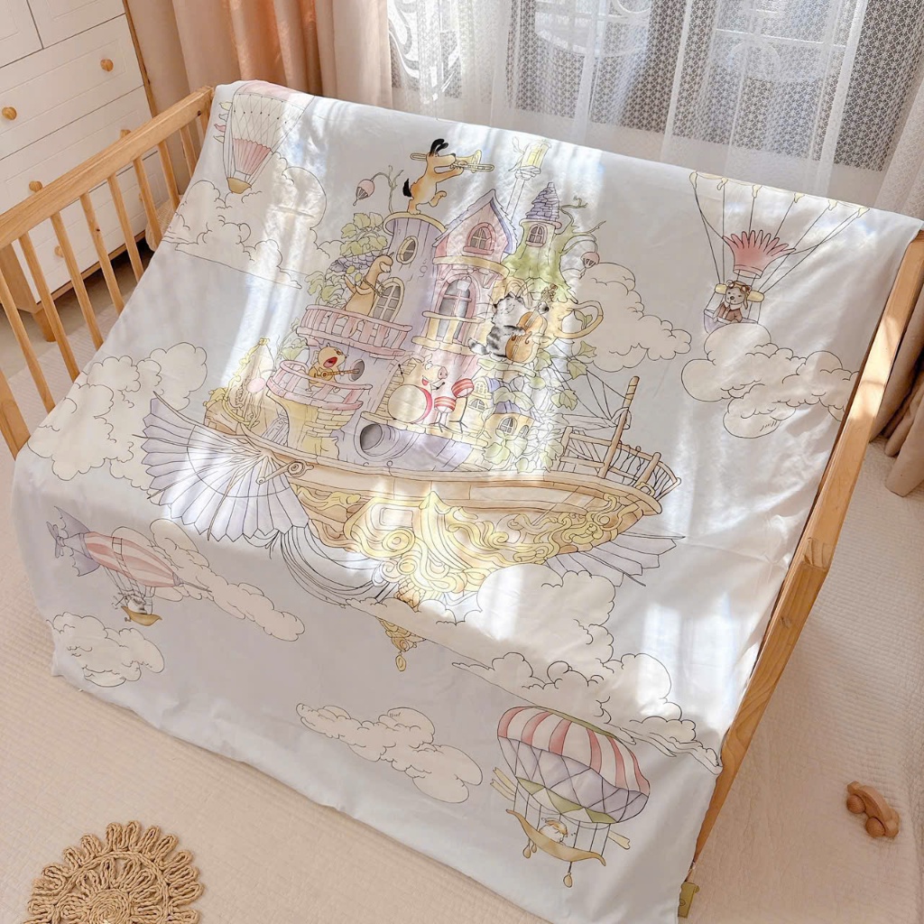 Chăn Đông, Chăn Bông Hạt Đậu 2 Lớp Chính Hãng Molli/Monona, Chăn Siêu Nhẹ Cho Bé