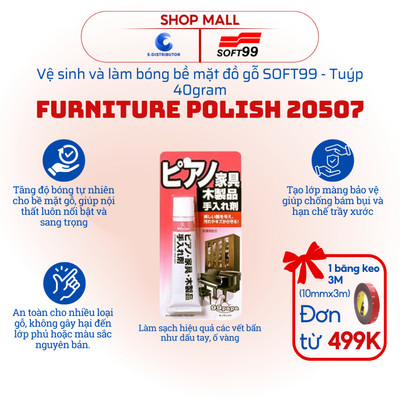[HỎA TỐC] Vệ sinh và làm bóng đồ gỗ SOFT99 Furniture Polish 20507 - Tuýp 40gram