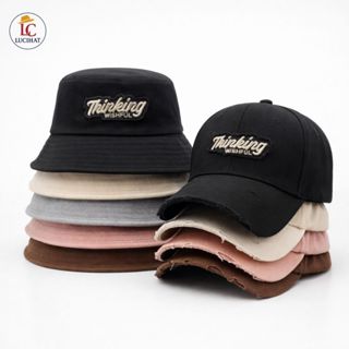 COMBO 2 Mũ Lưỡi Trai Và Mũ Bucket Thêu Thinking Thời Trang Cặp Đôi, Mũ Đội Đôi Couple Chất Vải Kaki Cao Cấp, Form Unisex