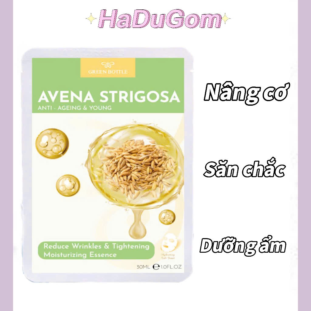 Mặt nạ GREEN BOTTLE Avena Strigosa hạt yến mạch làm săn chắc và nâng cơ mặt, thon gọn V line mask fa