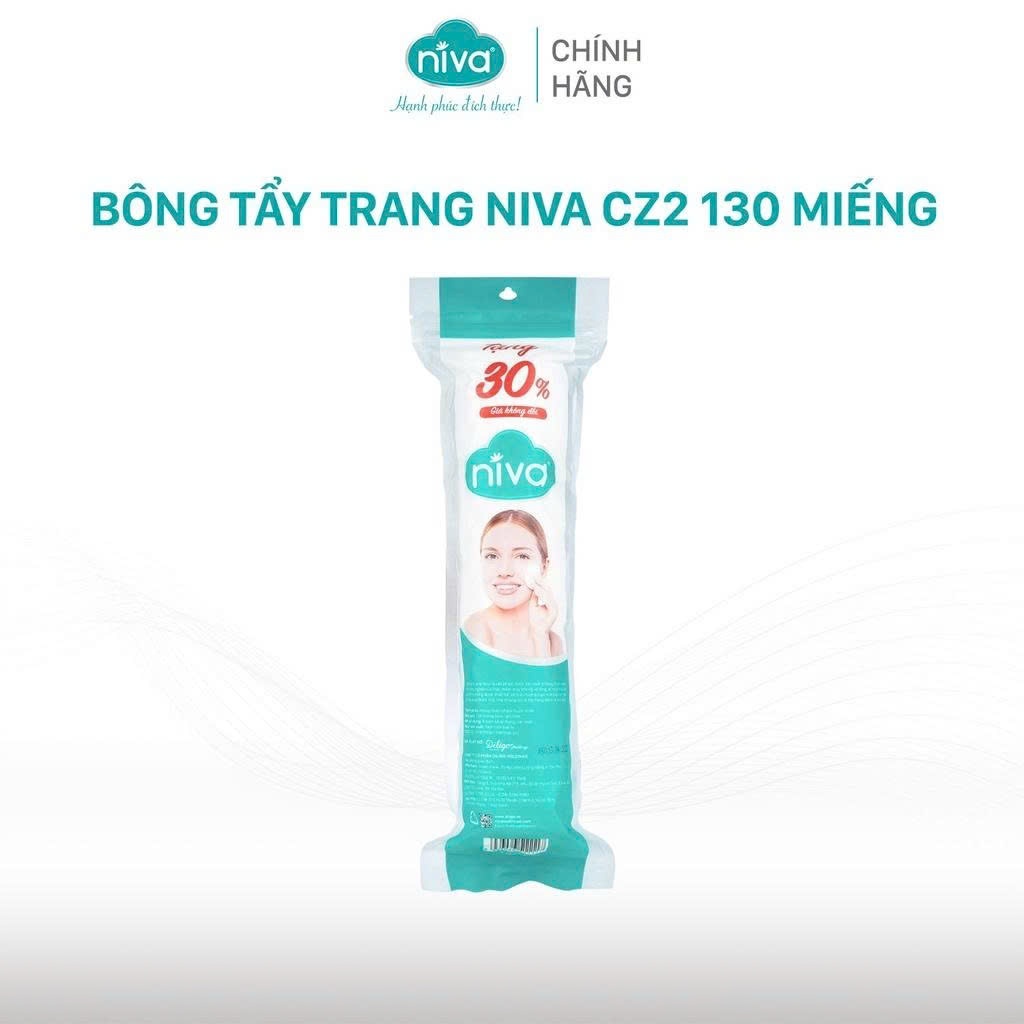 Túi 130 Miếng Bông Tẩy Trang Tròn NIVA Cotton Pads Cao Cấp CZ2