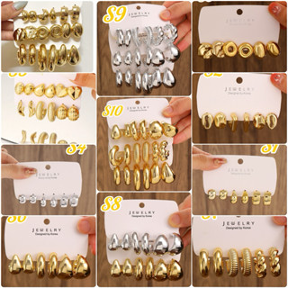 Set Khuyên Tai Giọt Nước, Chữ C Hot Trend Phong Cách Châu Âu Sang Chảnh