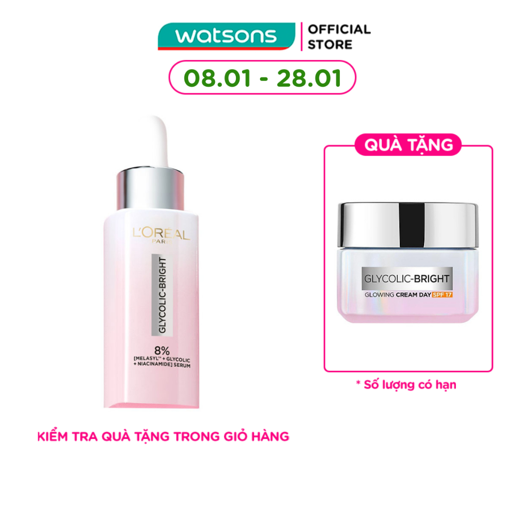 Tinh Chất L'Oreal Paris Dưỡng Sáng Da Glycolic-Bright Anti-Dark Spot Brightening Serum 30ml