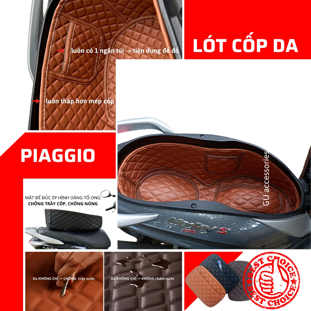 Lót cốp chống nóng xe máy PIAGGIO Vespa GTS LX Medley S125 Sprint Liberty Primavera ET8 GTV có túi G