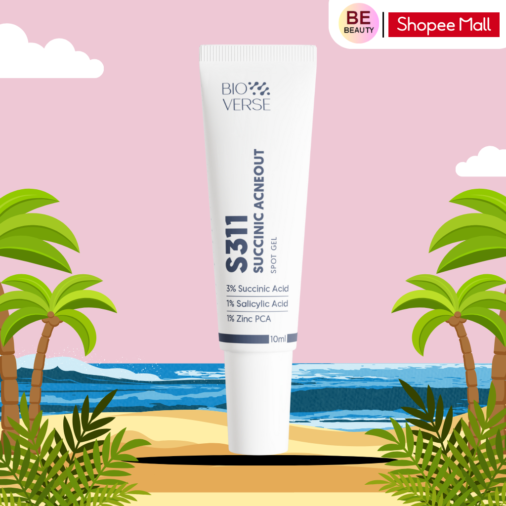Gel Chấm Mụn 3% Succinic acid + 1% Salicylic Acid Se Cồi Mụn Bioverse S311 Succinic Acneout 10ml