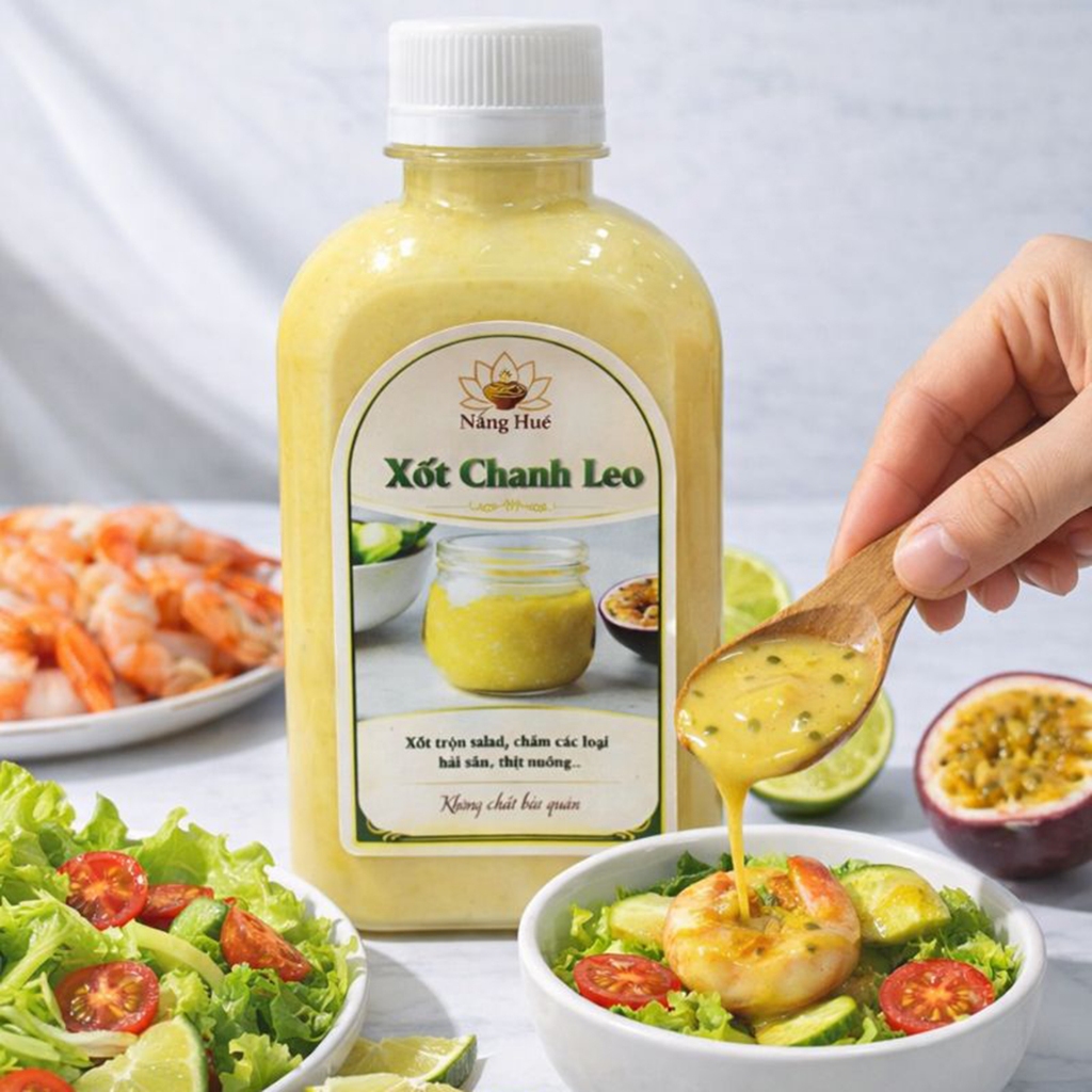Sốt Chanh Leo Trộn Salad Nắng Huế Food Chua Ngọt Tươi Mát Healthy Chai 250g - NH08