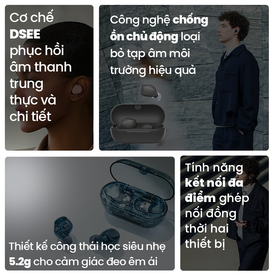 Tai nghe bluetooth chống ồn Sony WF-C710N nhỏ gọn 5.2g, pin 8.5 giờ, chống nước IPX4 kết nối đa điểm | BigBuy360 - bigbuy360.vn