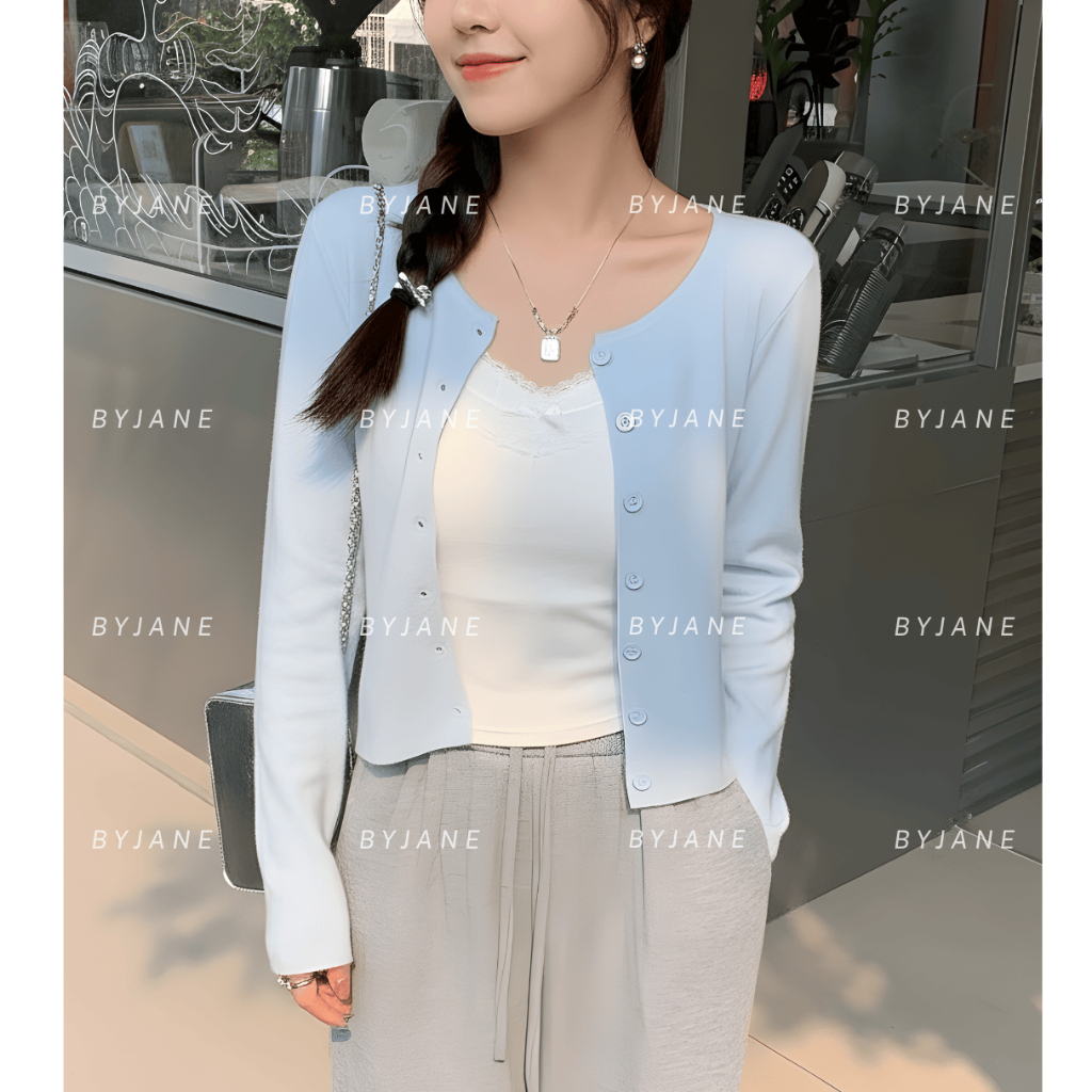 Áo Khoác Cardigan Nữ Dáng Dài Có Cúc Basic Thanh Lịch BYJANE – 945 | BigBuy360 - bigbuy360.vn