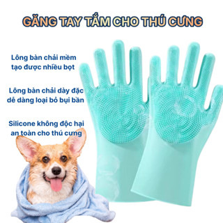 Găng Tay Tắm Chó Mèo Silicon Cao Cấp MASTERCARE FOR PET – Tạo Bọt Nhanh, Dễ Vệ Sinh