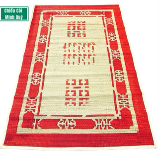 Chiếu cói 1m2x2m in gấm, sợi cói tự nhiên thoáng mát, chiếu đậu loại 1