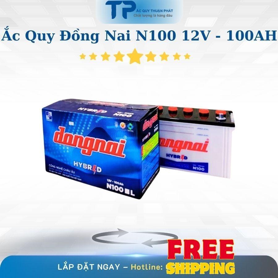 Ắc Quy Đồng Nai N100 12V - 100AH Nước chuyên dùng Xe tải Kia 3000, Kia 1 tấn 4, tải Hino 500,Tàu thu