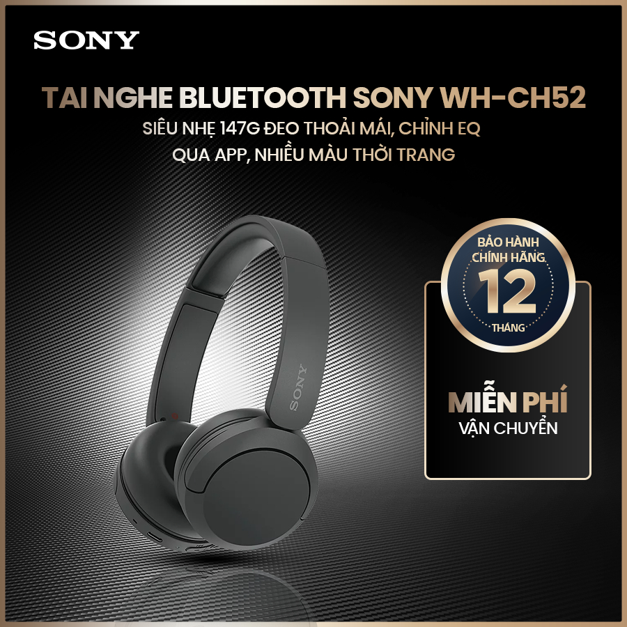 Tai nghe bluetooth Sony WH-CH520 siêu nhẹ 147g đeo thoải mái, chỉnh EQ qua app, nhiều màu thời trang | BigBuy360 - bigbuy360.vn