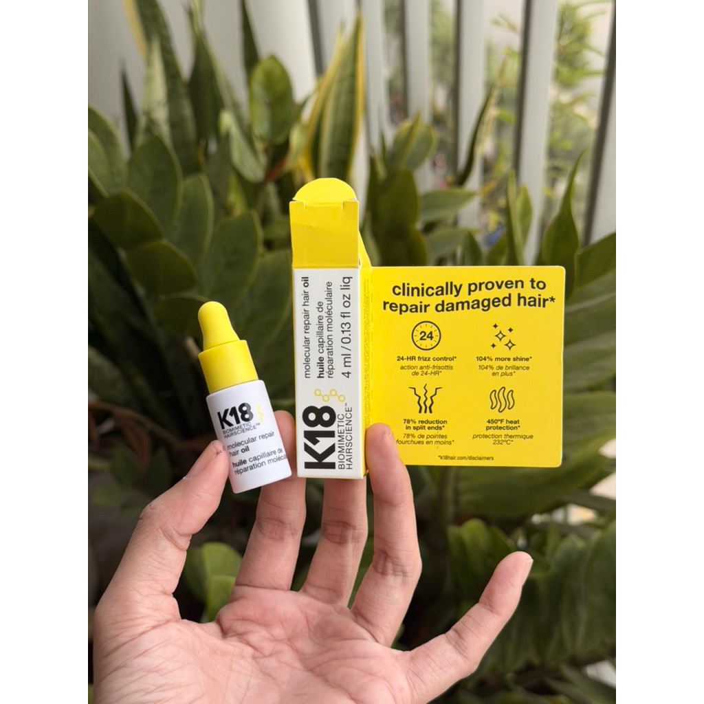 [ Sephora Us] Dầu dưỡng tóc K18 K18 Biomimetic Hairscience  Mini Molecular Repair Hair Oil 4ml