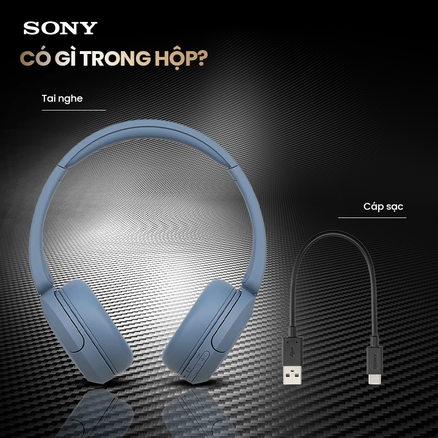 Tai nghe bluetooth Sony WH-CH520 siêu nhẹ 147g đeo thoải mái, chỉnh EQ qua app, nhiều màu thời trang | BigBuy360 - bigbuy360.vn