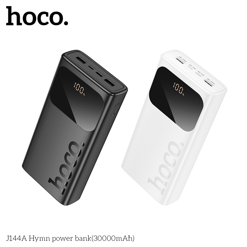 Pin sạc dự phòng Hoco J144A Dung lương 30000mAh, với 4 cổng sạc cùng màn hình LED hiển thị mức sạc