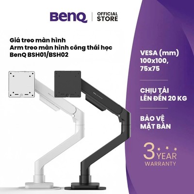 Giá treo màn hình công thái học BenQ Arm BSH01 ( đen )_ Arm màn hình máy tính BenQ, tay đỡ màn hình