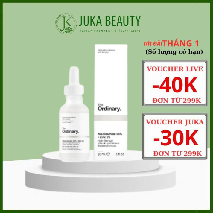 (MẪU MỚI 2026) Tinh chất giảm thâm mụn The Ordinary Niacinamide 10% + Zinc 1%
