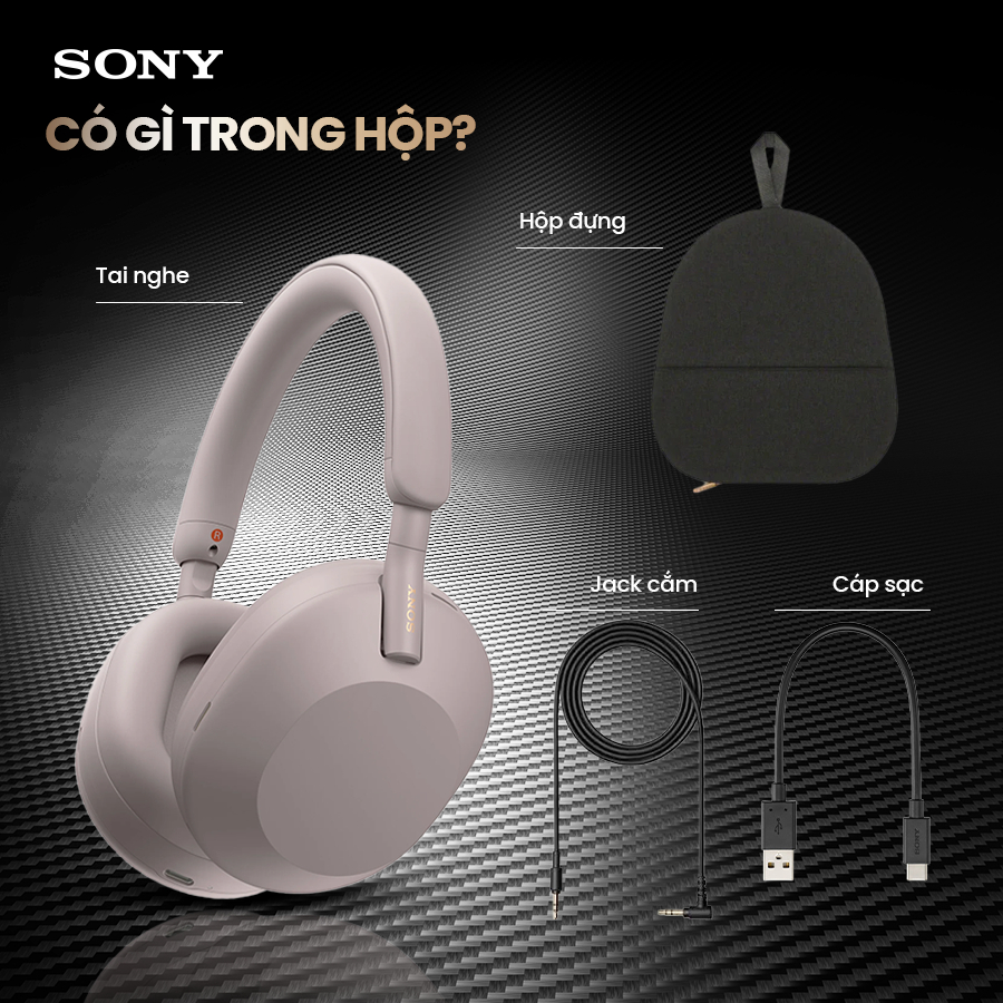Tai nghe bluetooth Sony WH-1000XM5 màng loa 30mm chuẩn Hi-Res, công nghệ Auto NC Optimizer chống ồn | BigBuy360 - bigbuy360.vn