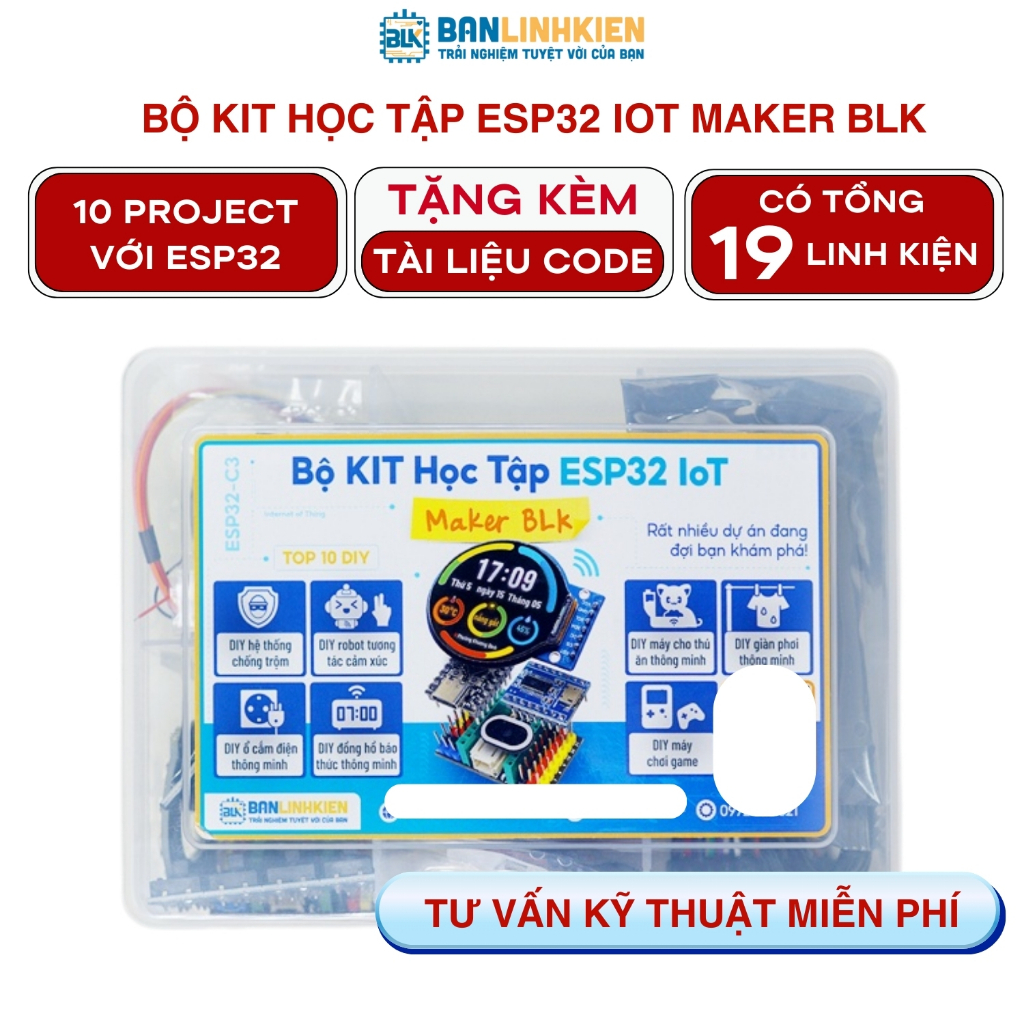 Bộ kit học tập ESP32 IOT MAKER Banlinhkien làm được 10 dự án có tặng kèm code tài liệu học tập