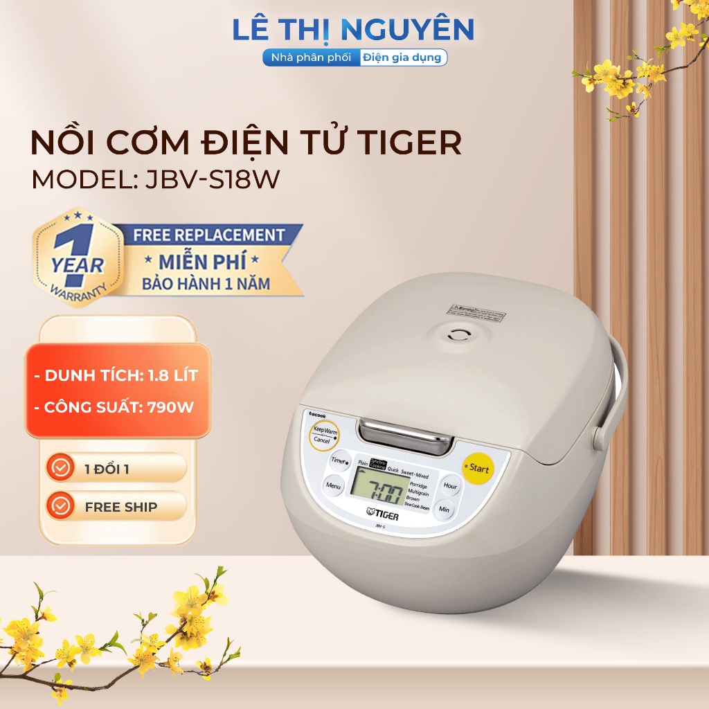 Nồi cơm điện tử Tiger 1.8 lít JBV-S18W