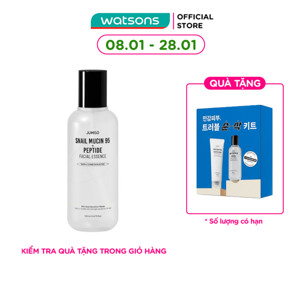 Tinh Chất Jumiso Snail Mucin 95 + Peptide Facial Essence 140ml
