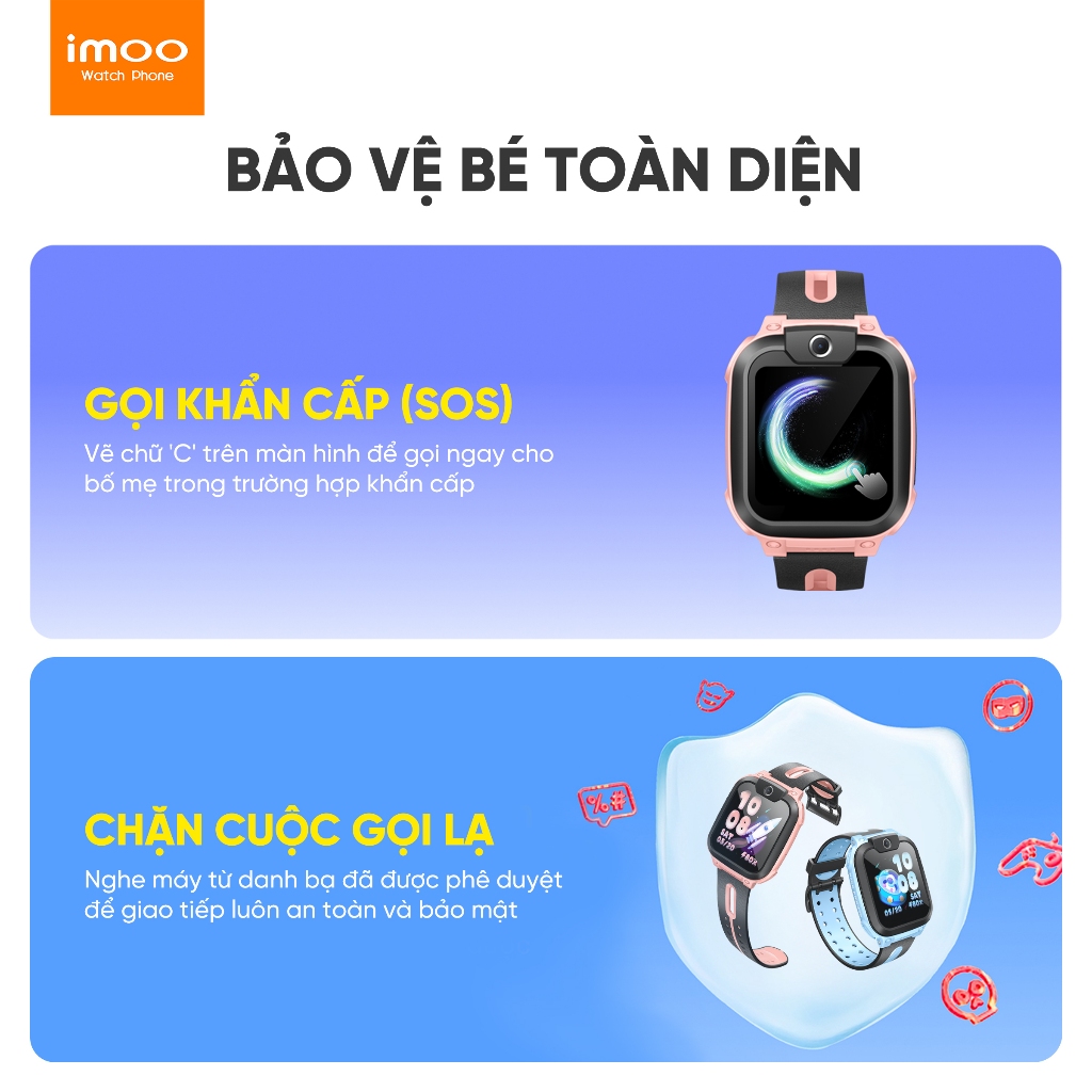 Đồng Hồ Thông Minh Trẻ Em Lắp Sim imoo Z1 Gọi Điện Thoại video call HD/Định Vị GPS Chính Xác/4G Smartwatch/Kháng Nước | BigBuy360 - bigbuy360.vn